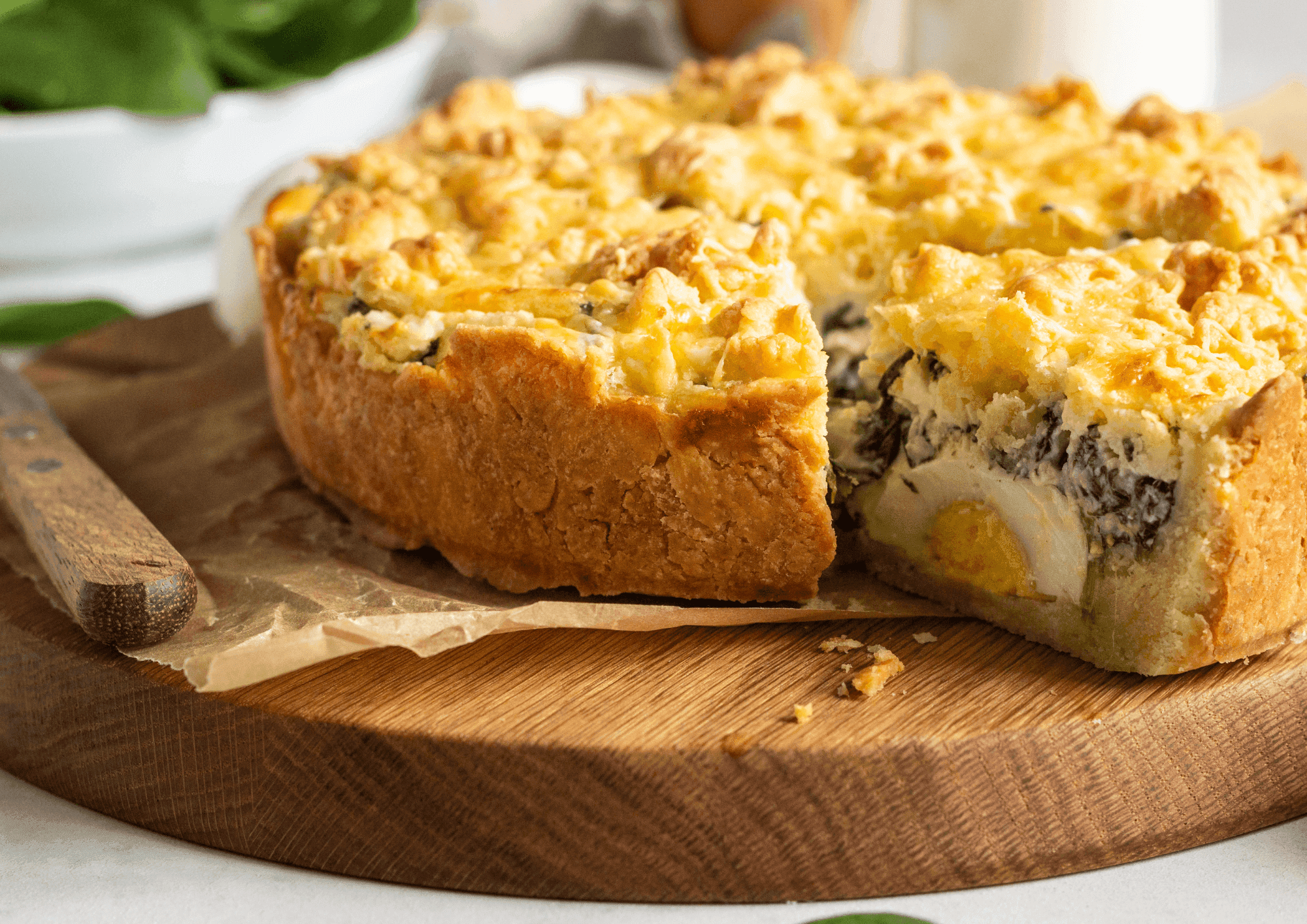 Tarte aux épinards, chèvre et noix