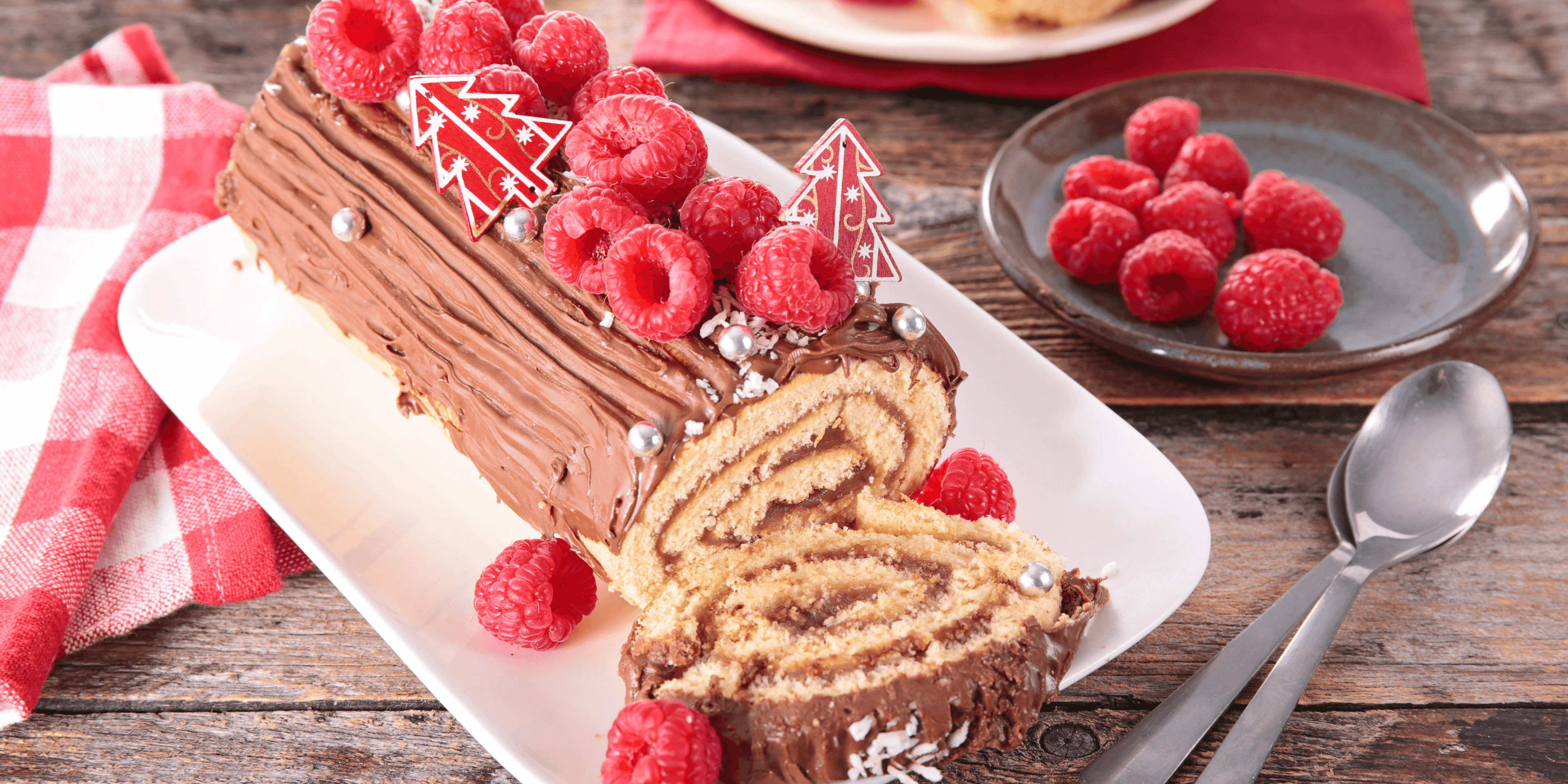 Bûche de Noël Chocolat et Framboise