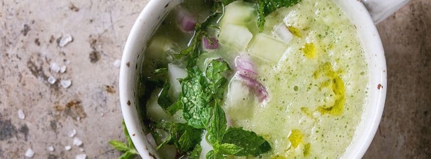 Gaspacho de concombre et menthe